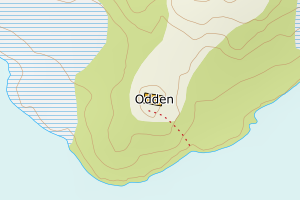 Kartbilde fra WMS-tjeneste av avviket