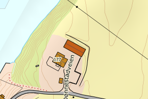 Kartbilde fra WMS-tjeneste av avviket