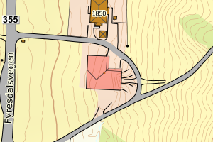 Kartbilde fra WMS-tjeneste av avviket