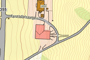 Kartbilde fra WMS-tjeneste av avviket