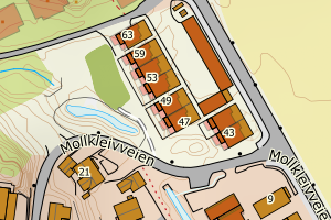 Kartbilde fra WMS-tjeneste av avviket