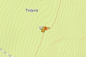 Kartbilde fra WMS-tjeneste av avviket