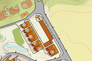 Kartbilde fra WMS-tjeneste av avviket