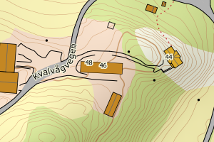 Kartbilde fra WMS-tjeneste av avviket