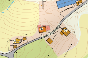 Kartbilde fra WMS-tjeneste av avviket