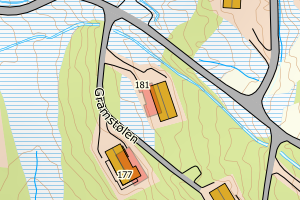 Kartbilde fra WMS-tjeneste av avviket