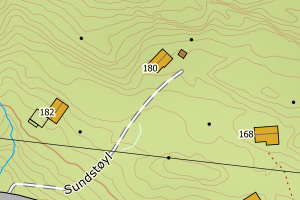 Kartbilde fra WMS-tjeneste av avviket