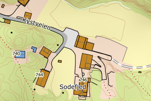 Kartbilde fra WMS-tjeneste av avviket