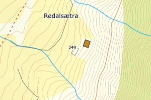 Kartbilde fra WMS-tjeneste av avviket