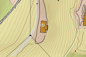 Kartbilde fra WMS-tjeneste av avviket