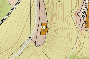 Kartbilde fra WMS-tjeneste av avviket