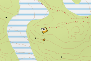 Kartbilde fra WMS-tjeneste av avviket