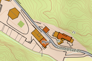 Kartbilde fra WMS-tjeneste av avviket