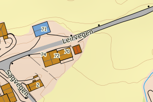 Kartbilde fra WMS-tjeneste av avviket