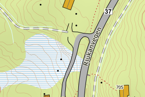 Kartbilde fra WMS-tjeneste av avviket