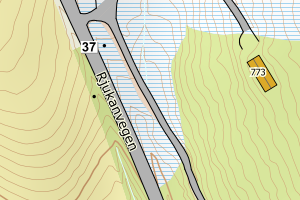 Kartbilde fra WMS-tjeneste av avviket