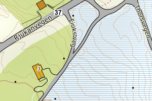 Kartbilde fra WMS-tjeneste av avviket