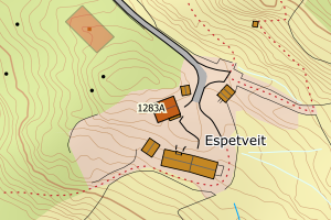 Kartbilde fra WMS-tjeneste av avviket