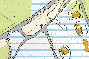 Kartbilde fra WMS-tjeneste av avviket
