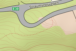 Kartbilde fra WMS-tjeneste av avviket