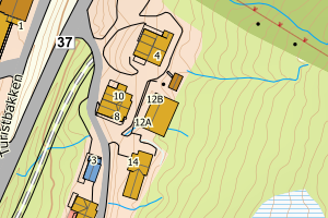 Kartbilde fra WMS-tjeneste av avviket
