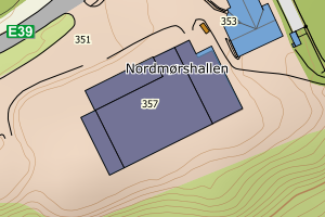 Kartbilde fra WMS-tjeneste av avviket