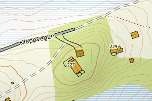 Kartbilde fra WMS-tjeneste av avviket
