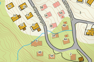 Kartbilde fra WMS-tjeneste av avviket