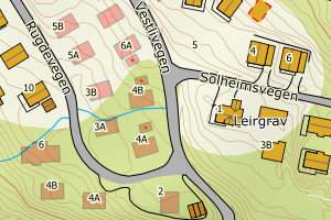 Kartbilde fra WMS-tjeneste av avviket