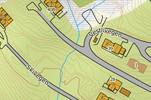 Kartbilde fra WMS-tjeneste av avviket