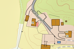 Kartbilde fra WMS-tjeneste av avviket