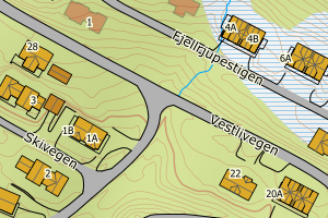 Kartbilde fra WMS-tjeneste av avviket
