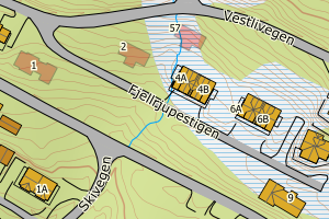 Kartbilde fra WMS-tjeneste av avviket