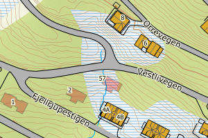 Kartbilde fra WMS-tjeneste av avviket