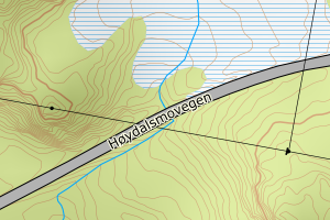 Kartbilde fra WMS-tjeneste av avviket