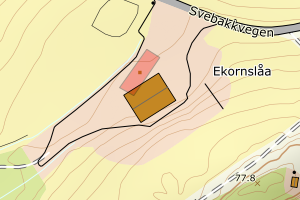 Kartbilde fra WMS-tjeneste av avviket