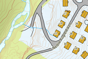 Kartbilde fra WMS-tjeneste av avviket