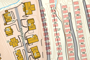 Kartbilde fra WMS-tjeneste av avviket
