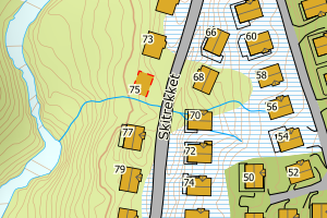 Kartbilde fra WMS-tjeneste av avviket