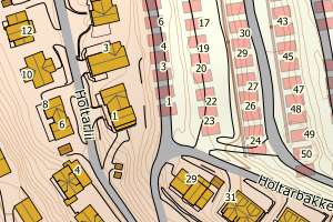 Kartbilde fra WMS-tjeneste av avviket
