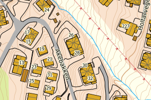Kartbilde fra WMS-tjeneste av avviket