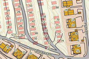 Kartbilde fra WMS-tjeneste av avviket