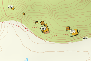 Kartbilde fra WMS-tjeneste av avviket