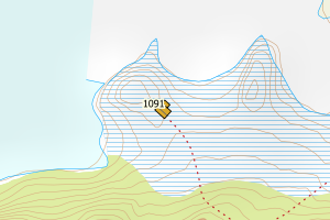 Kartbilde fra WMS-tjeneste av avviket