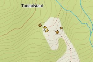 Kartbilde fra WMS-tjeneste av avviket