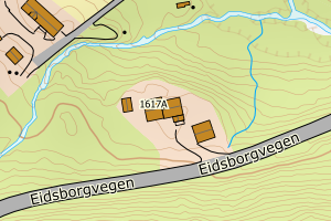 Kartbilde fra WMS-tjeneste av avviket