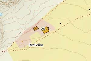 Kartbilde fra WMS-tjeneste av avviket