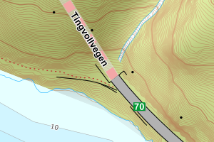 Kartbilde fra WMS-tjeneste av avviket