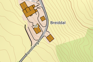 Kartbilde fra WMS-tjeneste av avviket