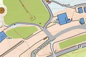 Kartbilde fra WMS-tjeneste av avviket